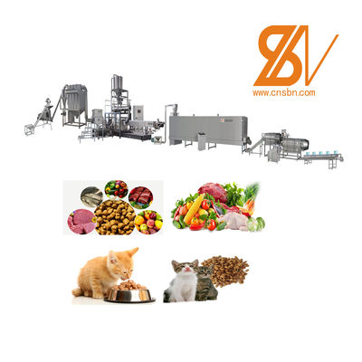 Línea de procesamiento de extrusores de alimentos para mascotas para perros y gatos de 500-600 kg/h en seco