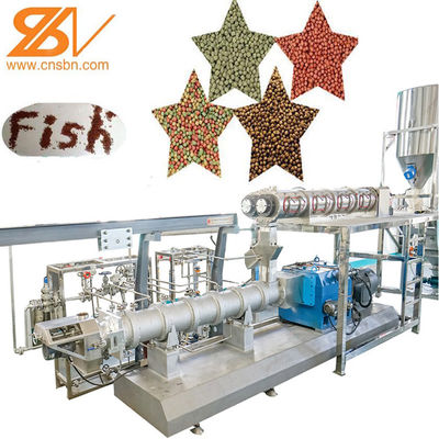 cadena de producción flotante de la alimentación de los pescados del extrusor de la comida del tornillo del doble 200-260kg/h máquina
