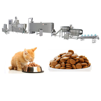 Máquina automática de procesamiento de alimentos para perros, línea de producción de alimentos para gatos duradera