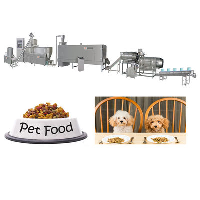 SS 304 línea de procesamiento de alimentos para mascotas de doble tornillo automática