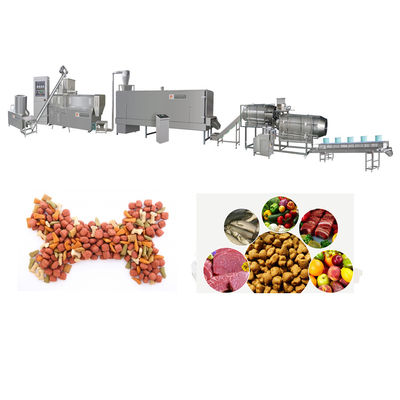 Línea de procesamiento de extrusores de alimentos para mascotas con doble tornillo de Siemens Motor para producción