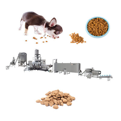 Línea automática de procesamiento de extrusión de alimentos para perros con motor Siemens