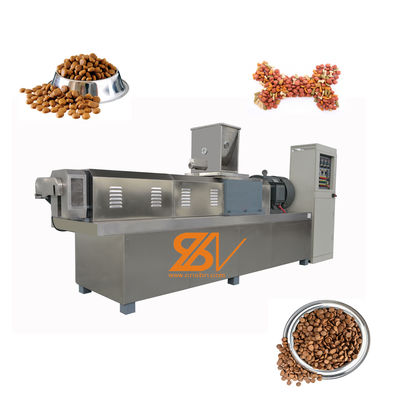 SS 304 línea de procesamiento de alimentos para mascotas de doble tornillo automática