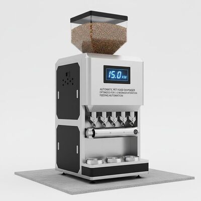 Consumo de energía 15 KW Dispensador automático de comida para mascotas Optimizado para operación de 3 a 5 trabajadores Proporcionando automatización de la alimentación