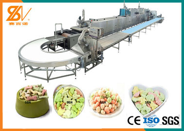 100-1000 control eléctrico suave del PLC del horno de la máquina de proceso de la máquina del extrusor del alimento para animales de las galletas del kilogramo/H