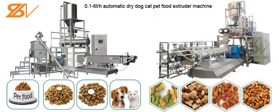 0.1-6t/H sopló instalación de producción seca de la pelotilla de la comida de perro casero